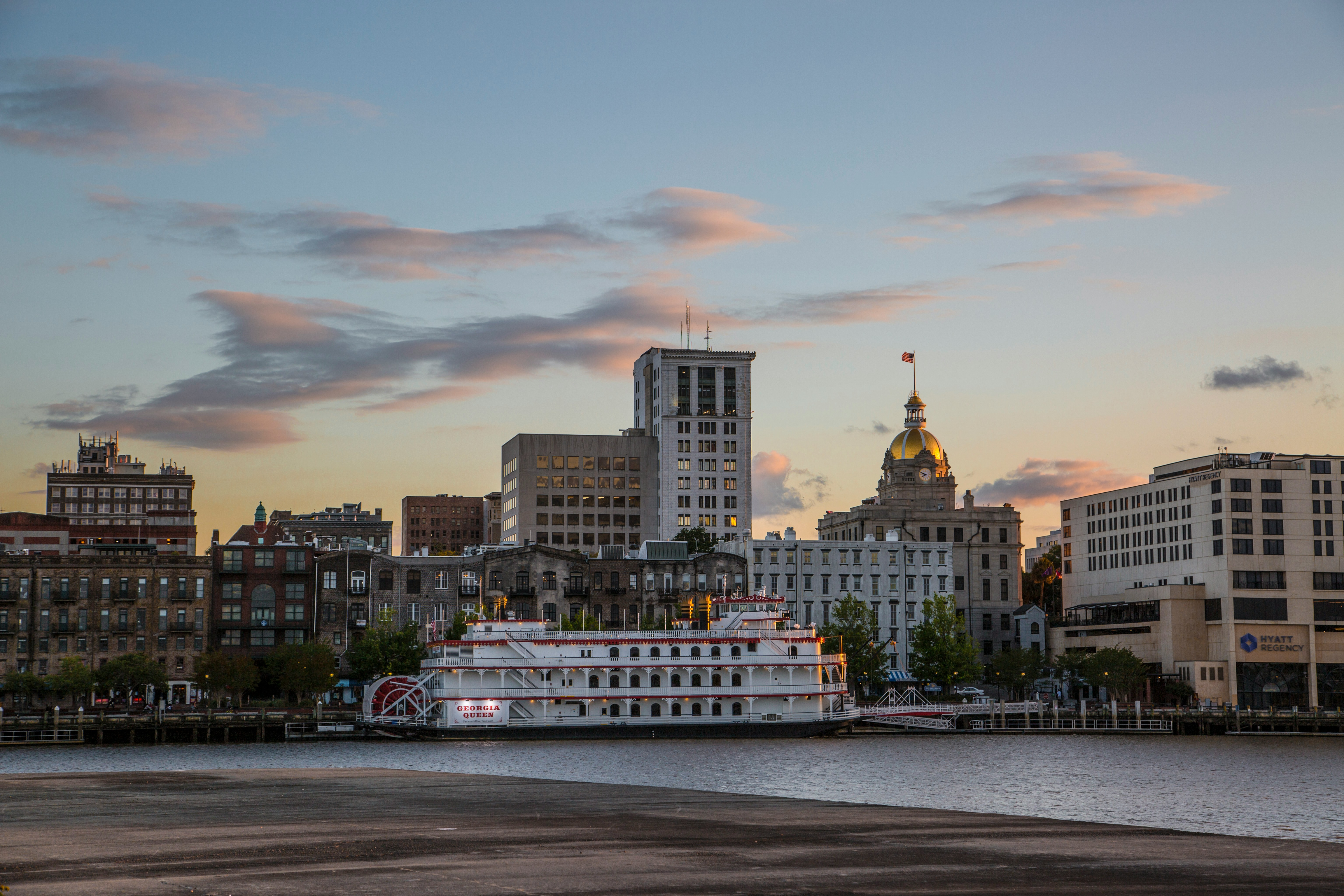 Savannah Riverfront at Sunset