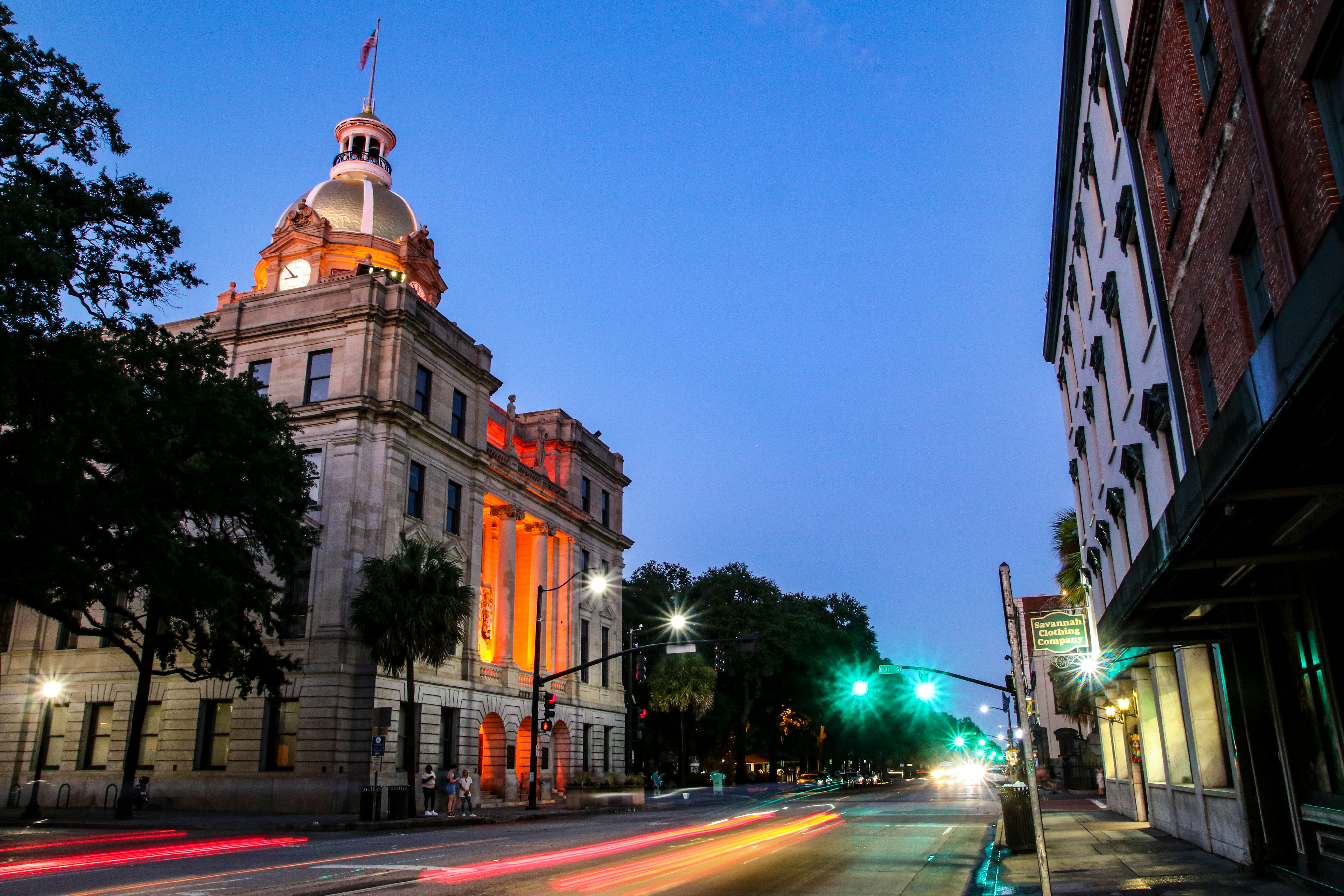 Savannah City Hall at Night